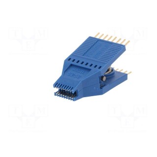 Test clip | blue | Row pitch: 1.27mm | gold-plated | SOIC16,SOJ16