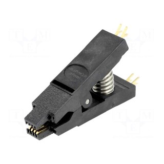 Test clip | PIN: 8 | black | gold-plated | Application: SO,SOIC,SOJ