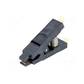 Test clip | PIN: 8 | black | gold-plated | Application: SO,SOIC,SOJ