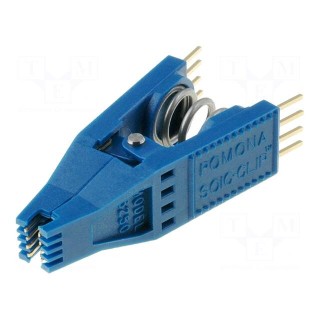 Test clip | PIN: 8 | blue | Row pitch: 10.92/6.6mm | gold-plated