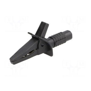 Crocodile clip | 10A | black | max.25mm | Connection: 4mm socket