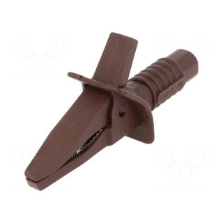 Crocodile clip | 10A | brown | max.25mm | Connection: 4mm socket