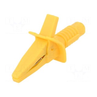 Crocodile clip | 10A | yellow | max.25mm | Connection: 4mm socket