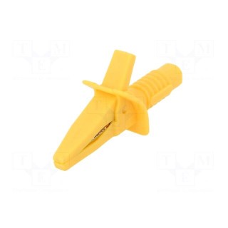 Crocodile clip | 10A | yellow | max.25mm | Connection: 4mm socket