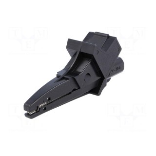 Crocodile clip | 12A | 600VDC | black | Grip capac: max.20mm
