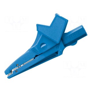 Crocodile clip | 12A | 600VDC | blue | Grip capac: max.20mm