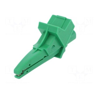 Crocodile clip | 12A | 600VDC | green | Grip capac: max.20mm