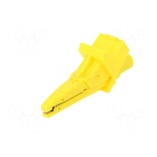 Crocodile clip | 12A | 600VDC | yellow | Grip capac: max.20mm
