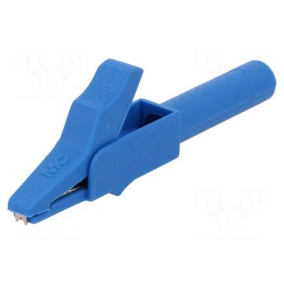 Crocodile clip | 15A | blue | 4mm | Conform to: EN61010 300VCAT II