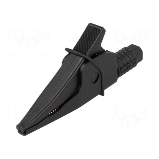 Crocodile clip | 20A | black | max.39mm | 1kV | Connection: 4mm socket