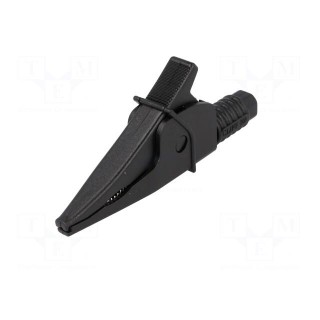 Crocodile clip | 20A | black | max.39mm | 1kV | Connection: 4mm socket