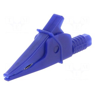 Crocodile clip | 20A | blue | max.39mm | 1kV | Connection: 4mm socket