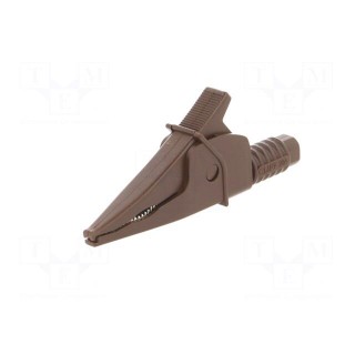 Crocodile clip | 20A | brown | max.39mm | 1kV | Connection: 4mm socket
