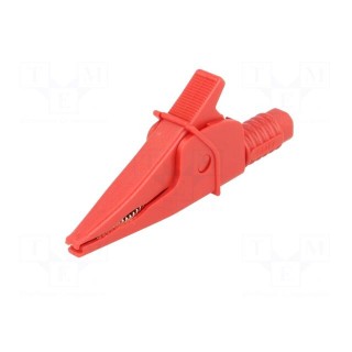 Crocodile clip | 20A | red | max.39mm | 1kV | Connection: 4mm socket