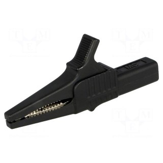 Crocodile clip | 32A | 1kVDC | black | Grip capac: max.20mm