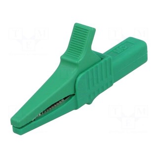 Crocodile clip | 32A | 1kVDC | green | Grip capac: max.20mm