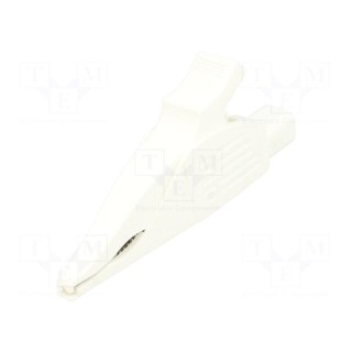Crocodile clip | 32A | 1kVDC | white | Grip capac: max.30mm
