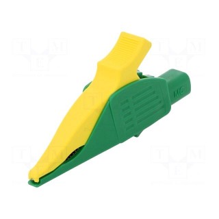 Crocodile clip | 32A | 1kVDC | yellow-green | Grip capac: max.30mm