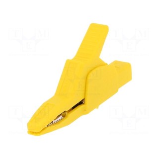 Crocodile clip | 34A | yellow | Grip capac: max.30mm | 300V
