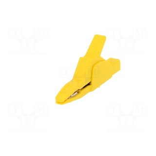 Crocodile clip | 34A | yellow | Grip capac: max.30mm | 300V