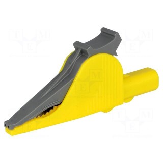 Crocodile clip | 36A | 1kVDC | yellow | Grip capac: max.41mm