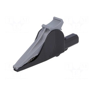 Crocodile clip | 36A | black | Grip capac: max.32mm | Socket size: 4mm