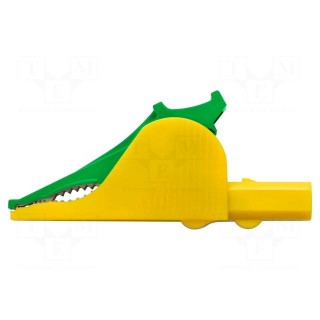 Crocodile clip | 36A | yellow-green | Grip capac: max.32mm | 1kV
