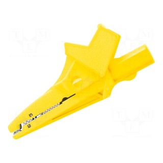 Crocodile clip | 36A | yellow | Grip capac: max.32mm | 1kV