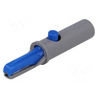 Crocodile clip | 6A | 60VDC | blue | Grip capac: max.7.5mm