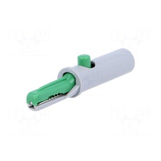 Crocodile clip | 6A | 60VDC | green | Grip capac: max.7.5mm