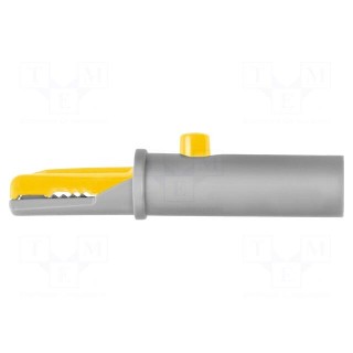 Crocodile clip | 6A | 70VDC | yellow | Grip capac: max.6mm | 15mΩ | 33VAC