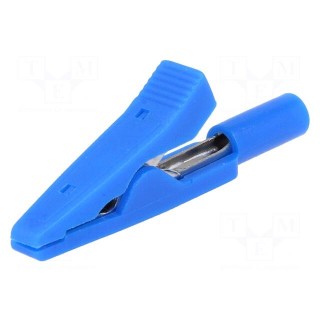 Crocodile clip | 10A | 60VDC | blue | Overall len: 41.5mm
