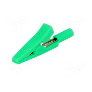 Crocodile clip | 10A | 60VDC | green | Overall len: 41.5mm