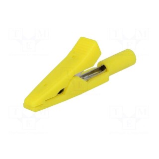 Crocodile clip | 10A | 60VDC | yellow | Overall len: 41.5mm