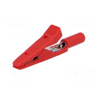 Crocodile clip | 15A | 60VDC | red | Grip capac: max.4mm | 930317801