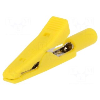 Crocodile clip | 15A | 60VDC | yellow | Grip capac: max.4mm