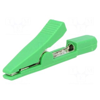 Crocodile clip | 5A | 70VDC | green | Overall len: 42mm