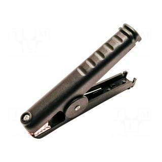 Kelvin crocodile clip | 300A | Grip capac: max.41mm | black