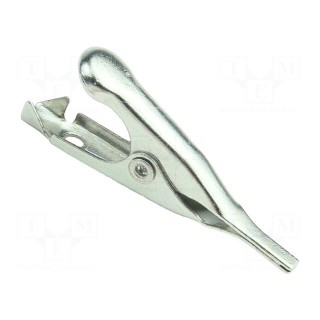Crocodile clip | 5A | Grip capac: max.5.6mm | Contacts: steel | tinned