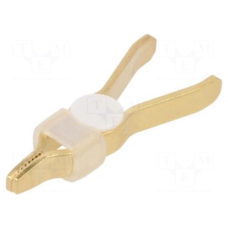Kelvin crocodile clip | 10A | Grip capac: max.12.7mm | gold-plated