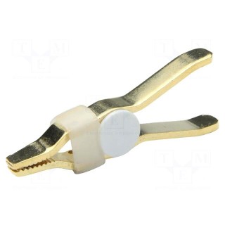 Kelvin crocodile clip | 10A | Grip capac: max.12.7mm | gold-plated