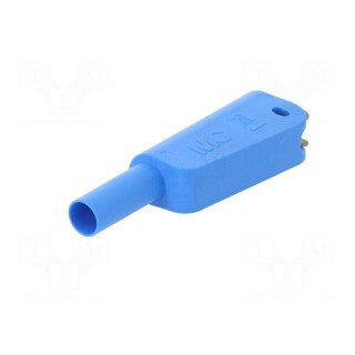 4mm banana | 19A | 1kV | blue | insulated,with 4mm axial socket | 1mm2