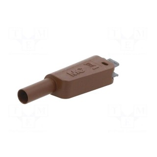 4mm banana | 19A | 1kV | brown | insulated,with 4mm axial socket
