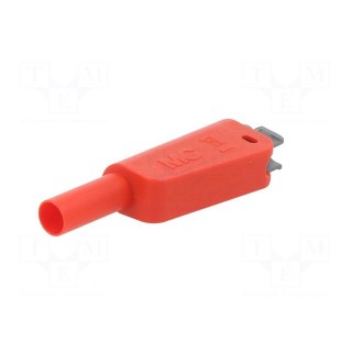 4mm banana | 32A | 1kV | red | insulated,with 4mm axial socket