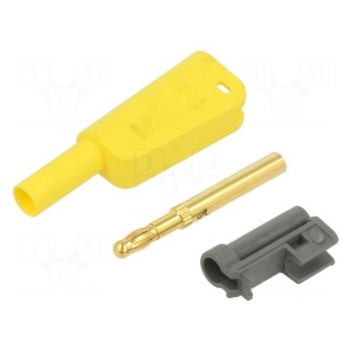4mm banana | 19A | 1kV | yellow | insulated,with 4mm axial socket