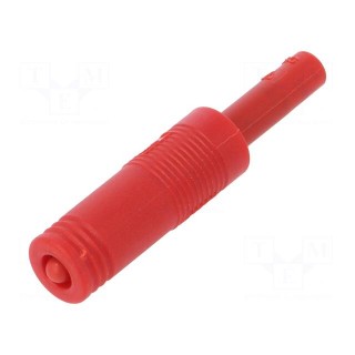 Adapter | 4mm banana | 25A | 30VAC | 60VDC | red | insulated