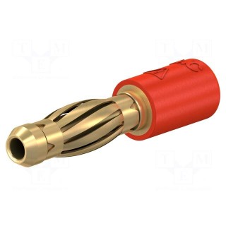 Adapter | 4mm banana | 25A | 30VAC | 60VDC | red | non-insulated | 24.5mm