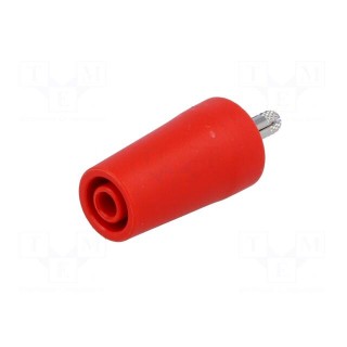 Adapter | 4mm banana | 32A | red | 40.4mm | Plating: nickel plated