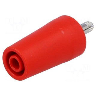 Adapter | 4mm banana | 32A | red | 40.4mm | nickel plated