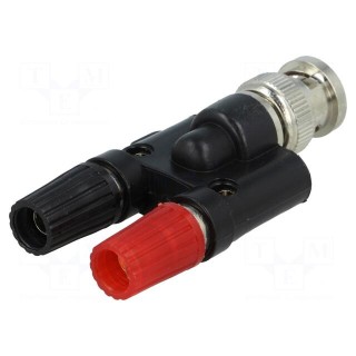 Adapter | BNC socket,banana 4mm plug x2 | black | 59mm